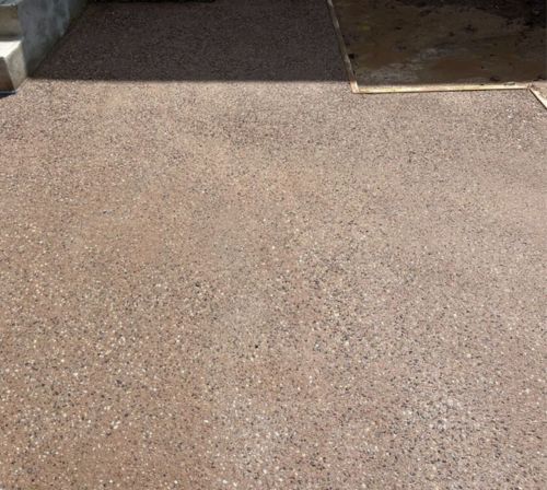 exposed concrete patio